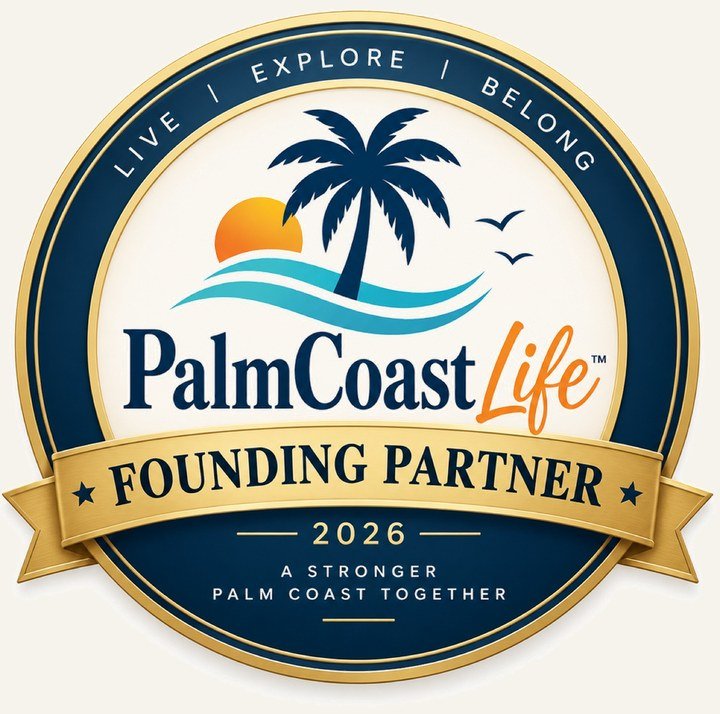 PalmCoast.Life Founding Partner 2026 website badge